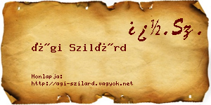 Ági Szilárd névjegykártya